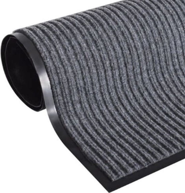 Deurmat - Grijs - XXL 240 x 120 cm - Entreemat Geribbeld
