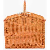 Rieten picknickmand XL 4-persoons + servies & thermotas