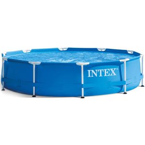 INTEX zwembad met pomp - rond - 305 cm - opzetzwembad - blauw