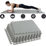 Fitness puzzelmat - 50x50x1cm - 8 stuks - grijs