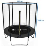 Trampoline - 183 cm - met veiligheidsnet - zwart