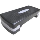 Aerobic step - zwart grijs - 3 standen - 67x28 cm