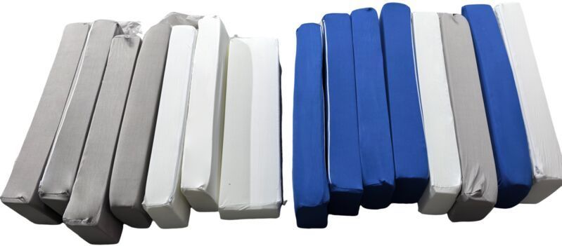 Vikingchoice - Jenga Soft Play Foam Blokken - Set van 15 - Wit - Babyblauw - Grijs