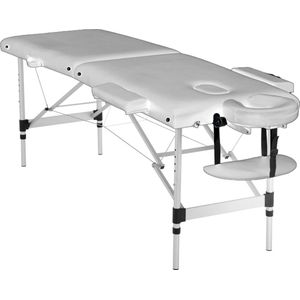 Massagetafel inklapbaar - 2 secties - aluminium - wit
