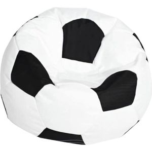 Voetbal zitzak - ecoleer - Ø 90 cm - zwart wit