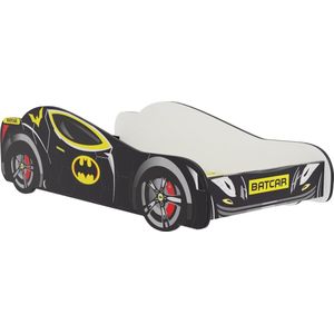 Autobed - Batcar - Kinderbed - Zwart Geel - 140x70cm