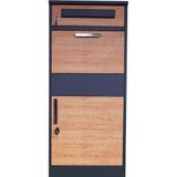 Pakketbrievenbus - Antraciet Houtlook - 50x38x112 cm - Staal
