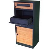Pakketbrievenbus - Antraciet Houtlook - 50x38x112 cm - Staal