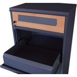 Pakketbrievenbus - Antraciet Houtlook - 50x38x112 cm - Staal