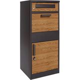 Pakketbrievenbus - Antraciet Houtlook - 50x38x112 cm - Staal