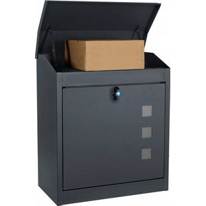 Pakketbrievenbus - Antraciet - Verzinkt Staal - Compact Wandmodel