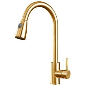 Keukenkraan goud - met uitrekbare kop tot 82 cm
