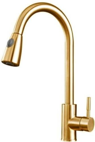 Keukenkraan goud - met uitrekbare kop tot 82 cm