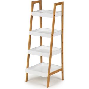 Ladderrek - Hout - 98x35x34,5 cm - Wit
