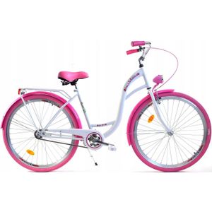 Dallas Bike - Meisjesfiets - 26 Inch - Stevig Model - Wit Roze
