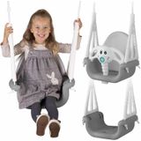 Schommel baby - buiten - meegroei schommel - grijs & wit