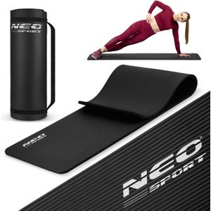 Yoga mat - fitness mat - anti slip - 183x60x1,5 cm - zwart