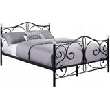 Metalen Bed - 140x200 cm - met Lattenbodem - Zwart