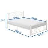 Metalen bedframe met lattenbodem- 120x200-versierd - wit