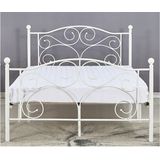 Metalen bedframe met lattenbodem- 120x200-versierd - wit