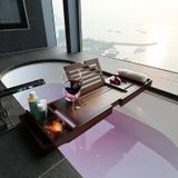 Badplank - badrek - 75-110 x 23 cm - bamboe