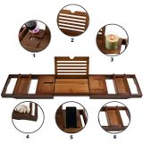 Badplank - badrek - 75-110 x 23 cm - bamboe