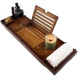 Badplank - badrek - 75-110 x 23 cm - bamboe