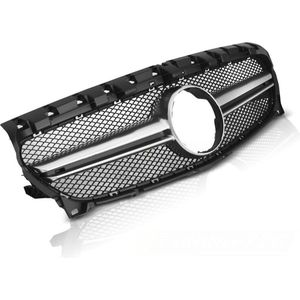 Sportgrill - Zwart - Zilver - Voorzijde - Geschikt voor MERCEDES CLA W117