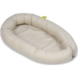Babynest - baby nestje - 0-8 maanden - 100% katoen - 82x54cm - beige geruit