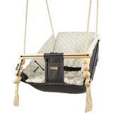 Babyschommel - Grijs Lichtblauw - Katoen Hout - Veiligheidsgordel