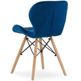 LAGO Fluwelen stoel - marineblauw x 4