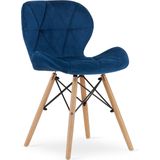 LAGO Fluwelen stoel - marineblauw x 4