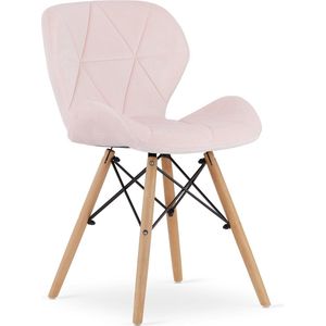 LAGO Fluwelen stoel - roze x 4