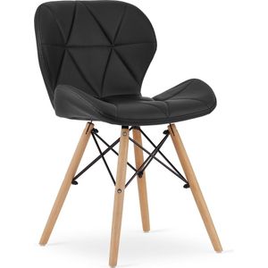 LAGO eco-leren stoel - zwart x 4