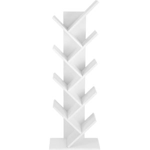 Boekenplank boomvormig wit met 8 niveaus vrijstaand