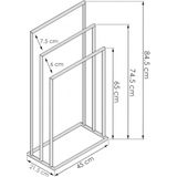 Badkamerhanger handdoekenrek 3 armen zwart