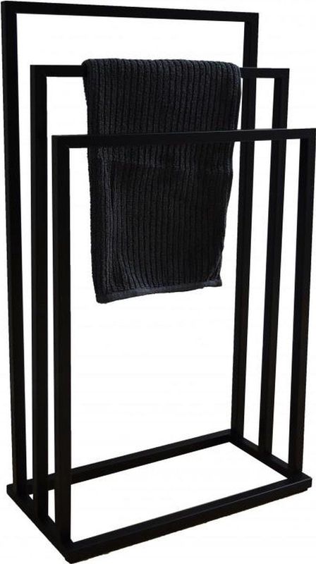 Badkamerhanger handdoekenrek 3 armen zwart