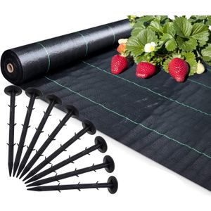 Anti worteldoek - Agrotextiel - 1,6 x 50 m - 50 grondpinnen