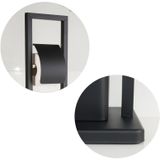 Wc borstel met houder - en toiletrolhouder - 20x20x80 cm - zwart