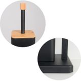 Wc borstel met houder - en toiletrolhouder - 20x20x64 cm - zwart