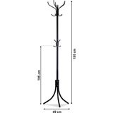 Kapstok staand - zwart - 185 cm - metaal