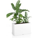 Plantenbak buiten - met LED verlichting - 80x35x50 cm - wit