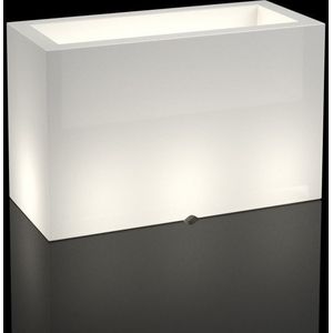 Plantenbak buiten - met LED verlichting - 80x35x50 cm - wit