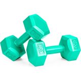 Dumbbells - gewichten set - 6 kg (2x 3kg) - zeskant - groen