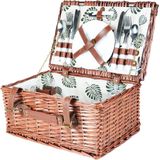 Picknickmand - 4 personen - 22-delig - rieten mand