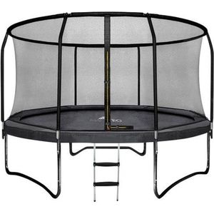 Trampoline - met veiligheidsnet en ladder - 244 cm - zwart