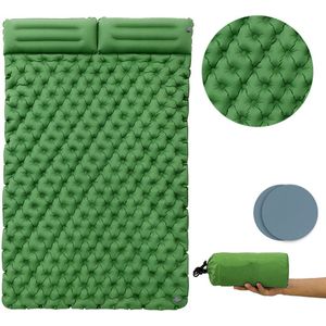 Slaapmat - 2 persoons - met kussen - 190x60x5 cm - groen