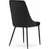 IMOLA - Velvet Eetkamerstoel - set van 4 Eettafel Stoelen - Zwart