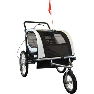 Fietskar - Buggy - 2-zits - Zwart - Met Schokbreker