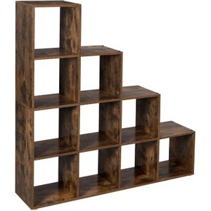 Vakkenkast - boekenkast industrieel - 129,5x29x129,5 cm